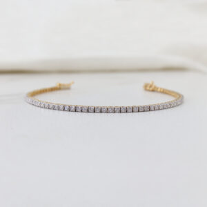 yellow gold tennis bracelet 2tcw