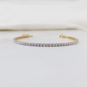 yellow gold tennis bracelet 3tcw