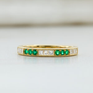 emerald and diamond band