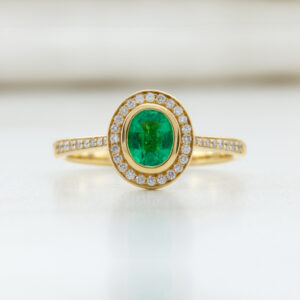 emerald halo ring