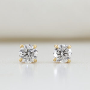 diamond stud earrings 0.40ct yellow gold