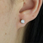 diamond stud earrings 0.40ct yellow gold