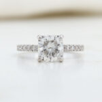 cushion cut labgrown diamond engagement ring