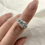 Princess Cut Ring On Finger View