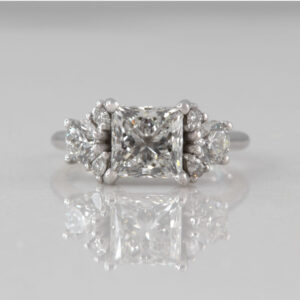 Princess Cut Ring Flat On Table