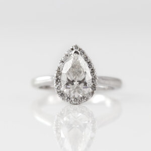 pear halo engagement ring