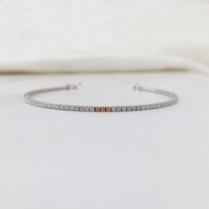 tennis bracelet with pink diamonds