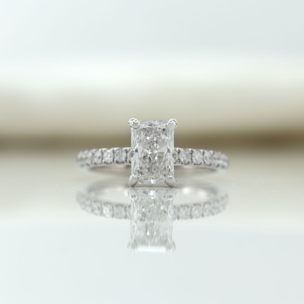 labgrown diamond engagement ring radiant cut